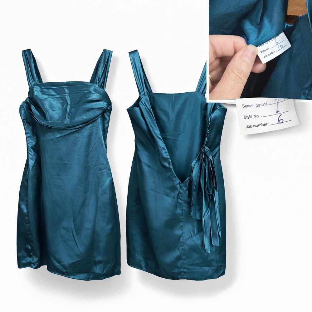 Elegant Teal Satin Dress